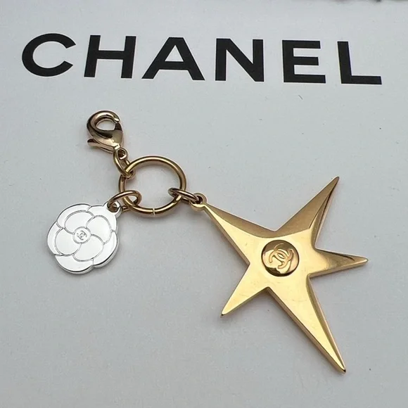 CHANEL Gold ⭐️ STAR AND CAMELIA Keychain CHARM PICK ONE 1️⃣ - Picture 13 of 15